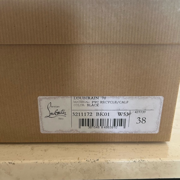 New Christian Louboutin Loubirain 70 PVC Rain Boot Black Size 38EU/8US - Picture 7 of 7